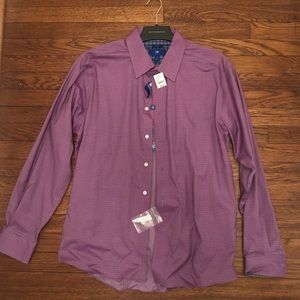 Men’s Wearhouse Brand Red/Blue Dress Shirt (Egara)